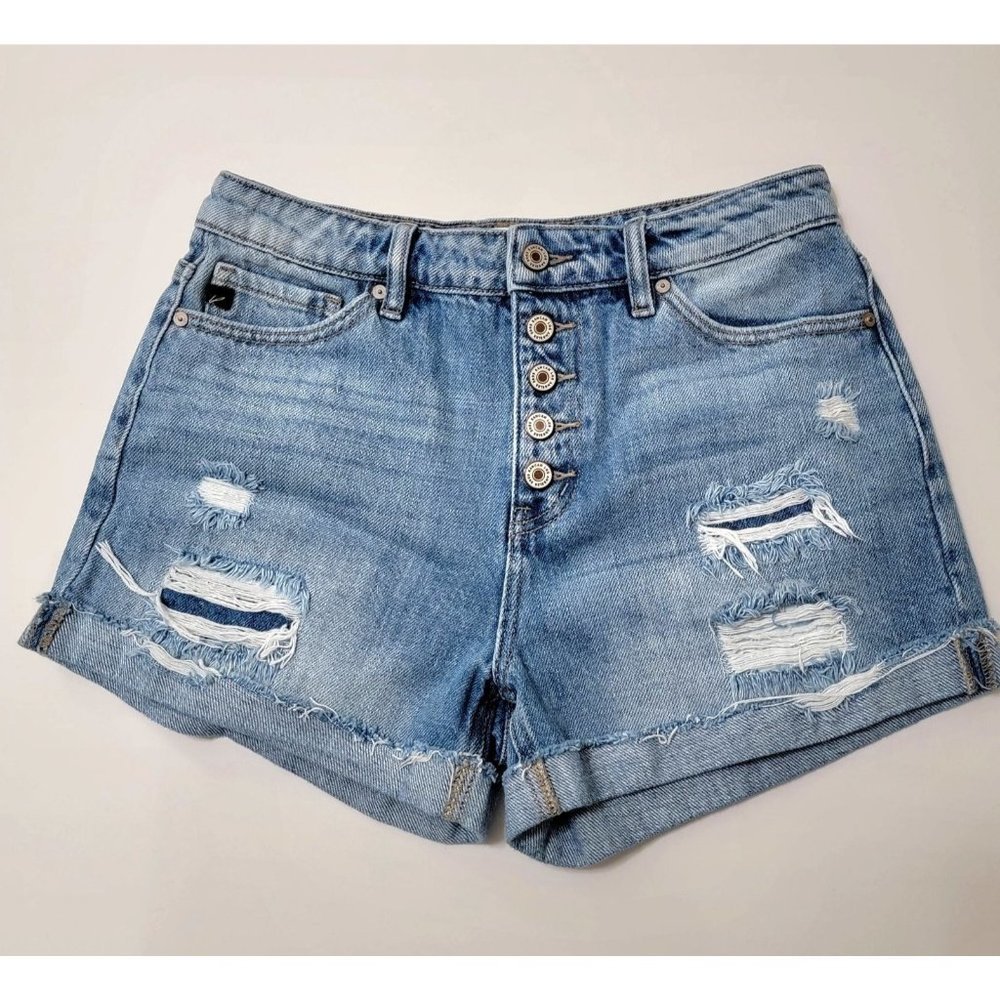 KanCan High Rise Buttoned Denim Jean Short 7/27